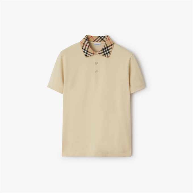 burberry vintage check collar cotton pique polo shirt